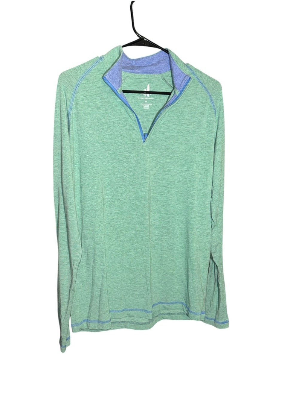 Johnnie-O Natural Performance 1/4 Zip Pullover Mens M Dublin Green Bamboo Golf